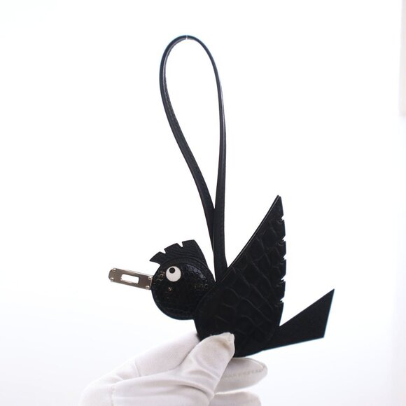 Hermes Black Alligator/Lizard Birdy Charm - Picture 2 of 7